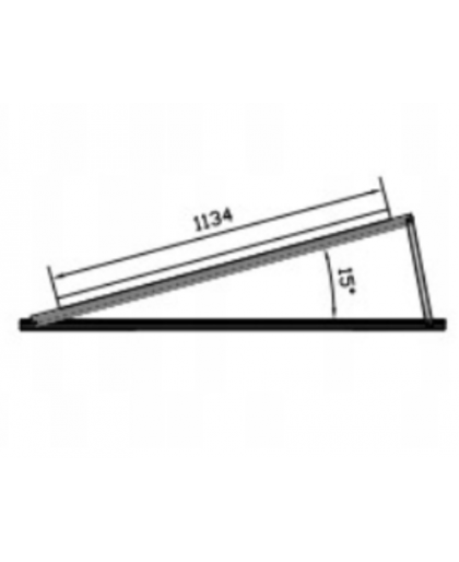 Aluminiowa konstrukcja balastowa na 1 moduł poziomo, 15 stopni