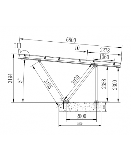 ZESTAW: Konstrukcja fotowoltaiczna typu CARPORT 6x3 + 18 szt Jinko 575W JKM575N-72HL4-BDV